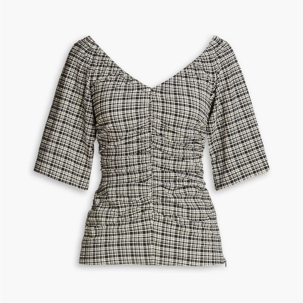 GANNI seersucker blouse